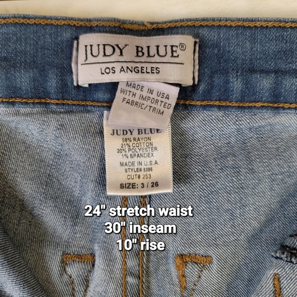 Judy Blue Bell Bottom Flare Jeans Blue Denim Boho Hippie 90s Sz 3 Fits 24x30 Mid - Picture 4 of 5